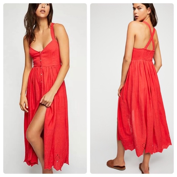 Free People Dresses & Skirts - [free people] baby please eyelet midi dress